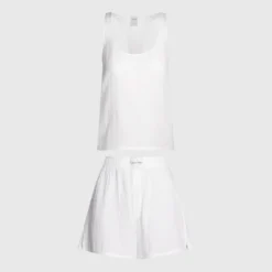 Calvin Klein Textured Cotton-Gauze Sleeveless Short Set -The Hut 14990442 2095123246679576