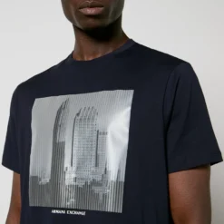 Armani Exchange Skyscraper Cotton-Jersey T-Shirt -The Hut 14992963 5645125780170798