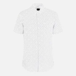 Armani Exchange Logo-Print Cotton-Blend Shirt -The Hut 14992967 6945119877734092