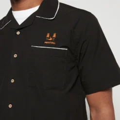 Percival PerciCo Cotton-Poplin Bowling Shirt -The Hut 15064096 6075134143379515