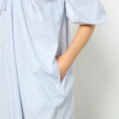 Toit Volant Yvonne Striped Cotton Midi Dress -The Hut 15224001 2075142162219546