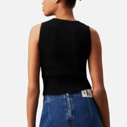 Calvin Klein Jeans Woven Lyocell Label Sweater Tank Top -The Hut 15227586 1115142167792208