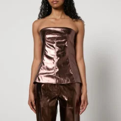 Amy Lynn Johanna Faux Leather Tube Top