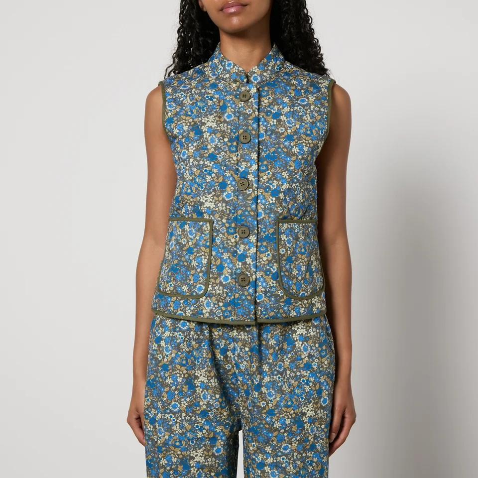 Lollys Laundry Cairo Floral-Print Quilted Cotton Vest 3 Lollys Laundry Cairo Floral-Print Quilted Cotton Vest