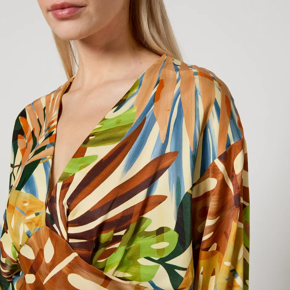 Never Fully Dressed Emma Floral-Print Satin Dress 6 Never Fully Dressed Emma Floral-Print Satin Dress - Image 4