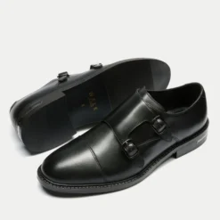 Walk London Men's Oliver Leather Monk Shoes -The Hut 15311484 1205190657398367