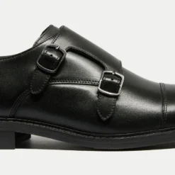Walk London Men's Oliver Leather Monk Shoes -The Hut 15311484 3065190657365304