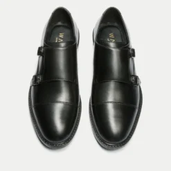 Walk London Men's Oliver Leather Monk Shoes -The Hut 15311484 9775190657335163