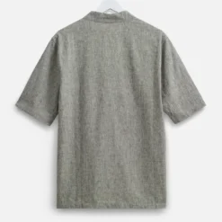 Wax London Faro Linen And Cotton-Blend Baseball Shirt -The Hut 15318531 1965156416958220