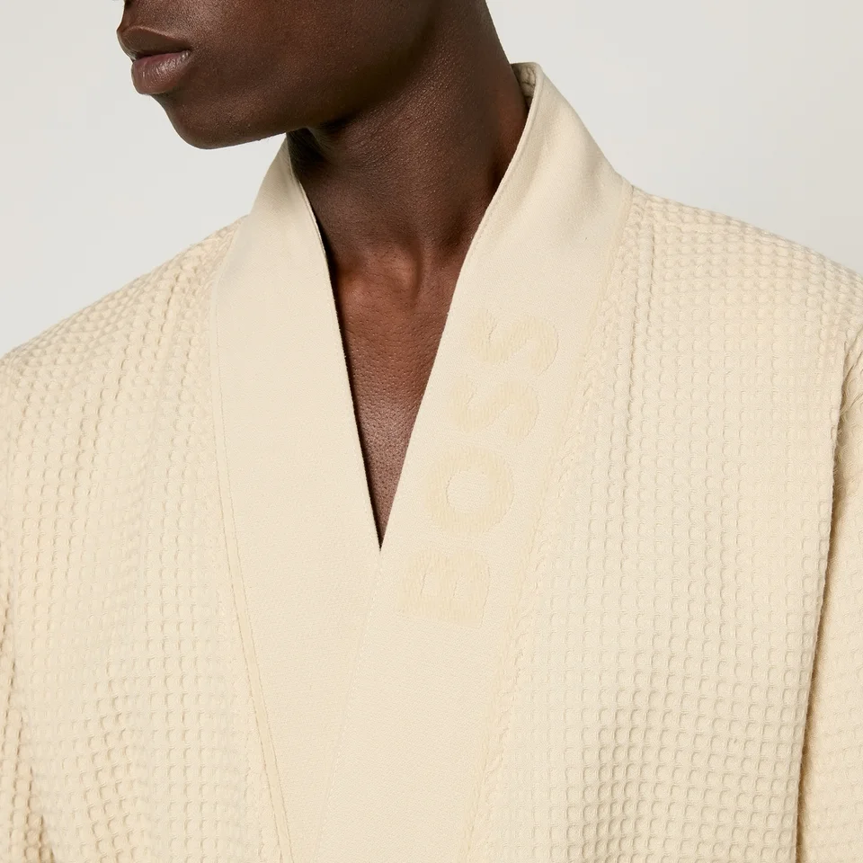 BOSS Bodywear Kimono Waffle Cotton-Blend Dressing Gown 5 BOSS Bodywear Kimono Waffle Cotton-Blend Dressing Gown - Image 3