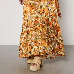 Stella Nova Floral-Print Puckered Silk Wrap Dress -The Hut 15343115 1855149644293082