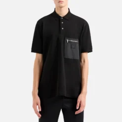 Armani Exchange Black Edition Cotton-Piqué Polo Shirt