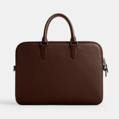 Coach Gotham Pebble-Grain Leather Slim Briefcase -The Hut 15600233 1845192723374146