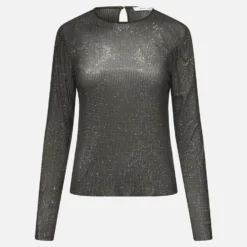 Samsøe Samsøe Samagda Sequinned Mesh Top