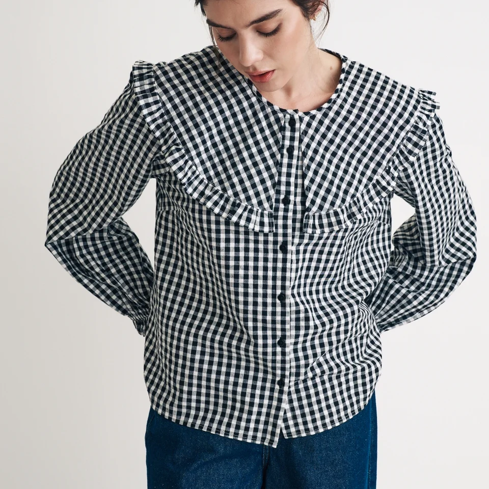 Nobody's Child Jennifer Cotton Seersucker Blouse 5 Nobody's Child Jennifer Cotton Seersucker Blouse - Image 3