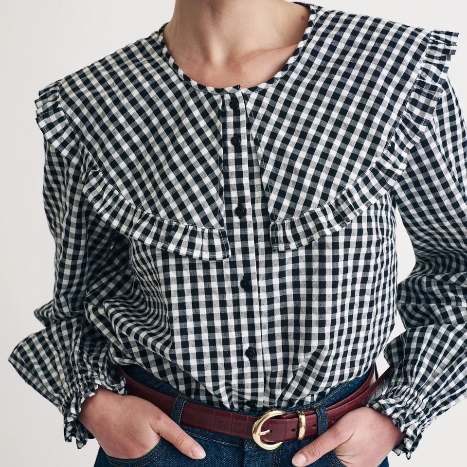 Nobody's Child Jennifer Cotton Seersucker Blouse 3 Nobody's Child Jennifer Cotton Seersucker Blouse