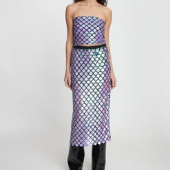 Stella Nova Sequinned Mesh Top