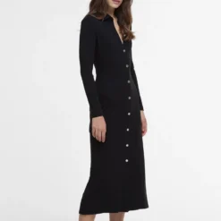 Barbour International Della Ribbed-Jersey Maxi Dress -The Hut 15855887 2045228952583998